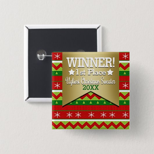 Ugg Christmas Sweater Sieger Button (Vorne & Hinten)