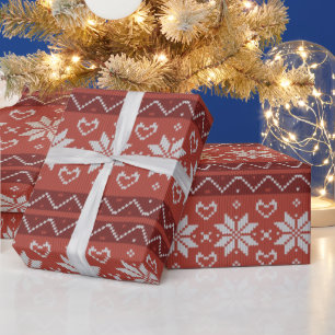 Ugg Christmas Sweater skandinavischer Strick Red H Geschenkpapier