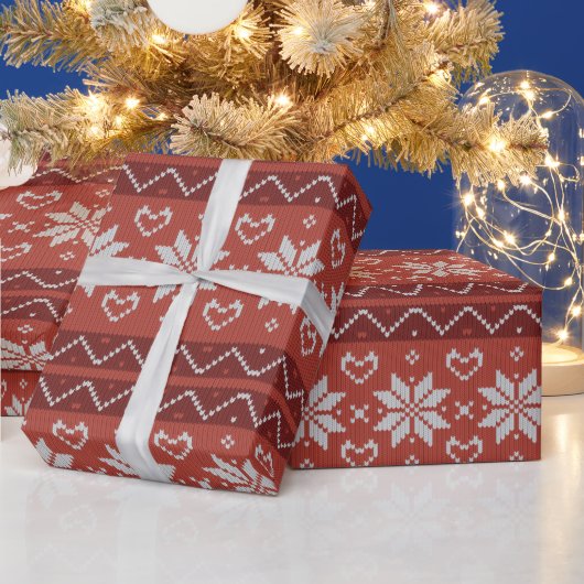 Ugg Christmas Sweater skandinavischer Strick Red H Geschenkpapier (Feiertage)