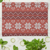 Ugg Christmas Sweater skandinavischer Strick Red H Geschirrtuch (Gefaltet)