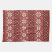 Ugg Christmas Sweater skandinavischer Strick Red H Geschirrtuch (Horizontal)