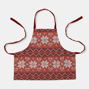 Ugg Christmas Sweater skandinavischer Strick Red H Schürze