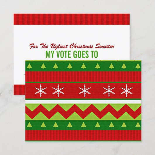 Ugg Christmas Sweater Stimmzettel (Vorne/Hinten)