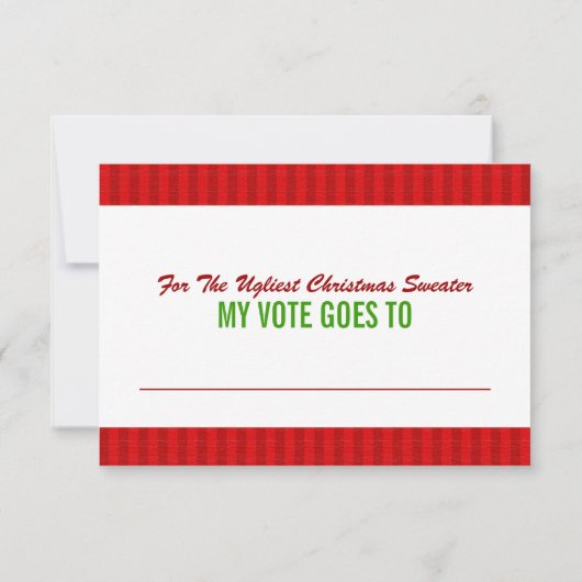 Ugg Christmas Sweater Stimmzettel (Rückseite)