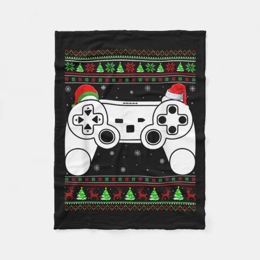 Ugg Christmas Sweater Video Game Controller Xmas Fleecedecke (Vorderseite)
