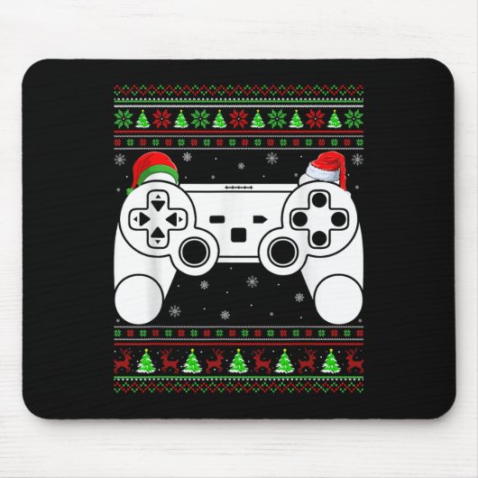 Ugg Christmas Sweater Video Game Controller Xmas Mousepad (Vorne)