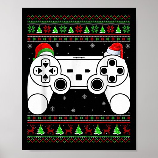 Ugg Christmas Sweater Video Game Controller Xmas Poster (Vorne)