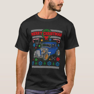 Ugg Christmas Sweater Vintag Blue Frisierte Auto C T-Shirt