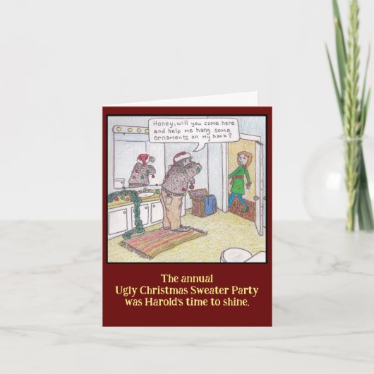 Ugg Christmas Sweater Weihnachtskarte Feiertagskarte (Vorderseite)