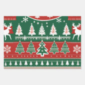 Ugg Christmas Sweater Wrapping Paper, Red & Green Geschenkpapier Set (Vorderseite 2)