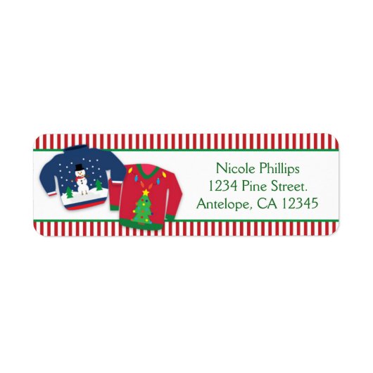 Ugg Christmas Sweaters Holiday Address Labels (Vorne)