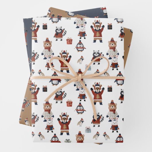 Ugg Christmas Sweathers on Animals Pattern Geschenkpapier Set (Beispiel)