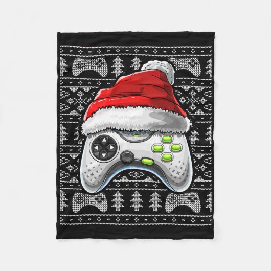 Ugg Christmas Video Game Controller Weihnachtsgam Fleecedecke (Vorderseite)