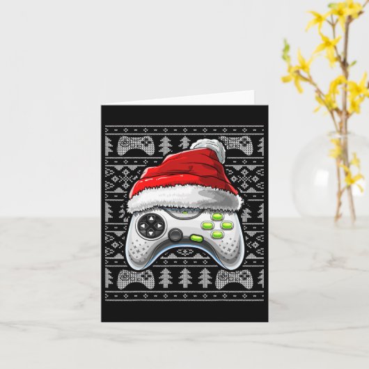 Ugg Christmas Video Game Controller Weihnachtsgam Karte (Gelbe Blume)