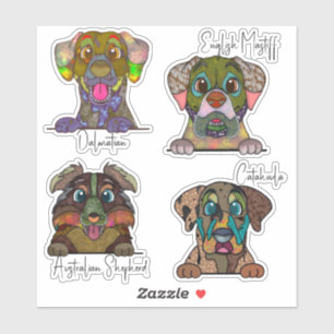 Ugg Dog Face Abstrakt Art Sticker Pack