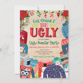 Ugg "Eat Drink & be Ugly" Weihnachts-Sweater-Party Feiertagskarte