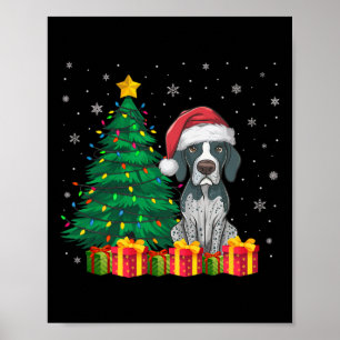 Ugg English Pointer Weihnachtsmannmütze Weihnachts Poster