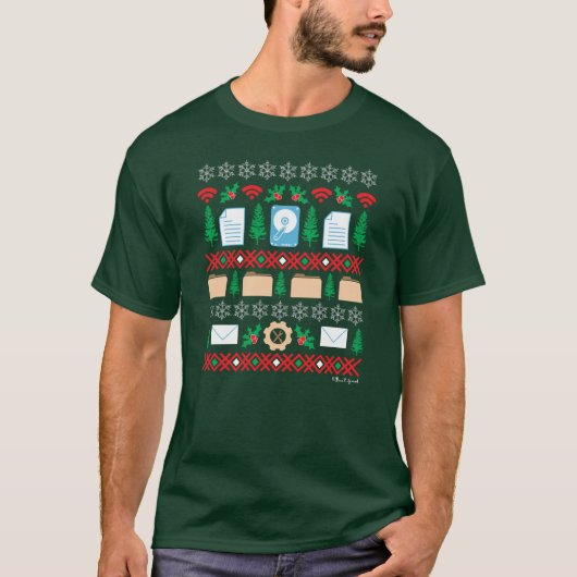 Ugg Holiday Weihnachts-Computerdateien T-Shirt (Vorderseite)