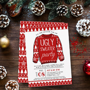 Ugg Red Christmas Sweater Holiday Party Einladung