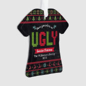 Ugg Sweater Christmas Nordic Strick Name Chalkboar Ornament (Vorderseite)