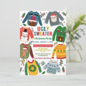 Ugg Sweater Christmas Party Festive Jumpers Einladung (Stehend Vorderseite)