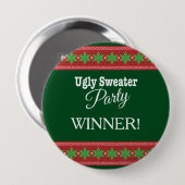 Ugg Sweater Christmas Party Gewinner Button (Vorne & Hinten)