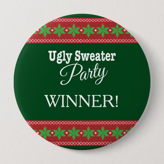 Ugg Sweater Christmas Party Gewinner Button (Vorderseite)