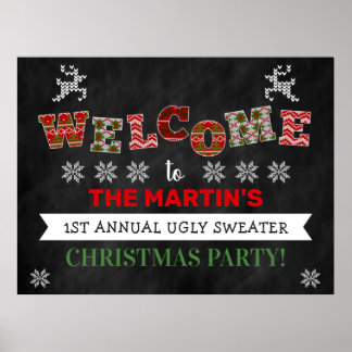 Ugg Sweater Weihnachtsfeier Begrüßungsabzeichen Poster