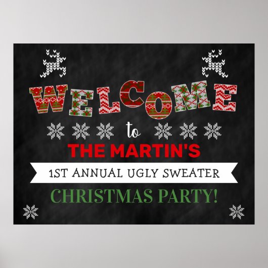 Ugg Sweater Weihnachtsfeier Begrüßungsabzeichen Poster (Vorne)