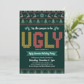 Ugg Sweater Weihnachtsfeier Hunter Green Einladung (Stehend Vorderseite)