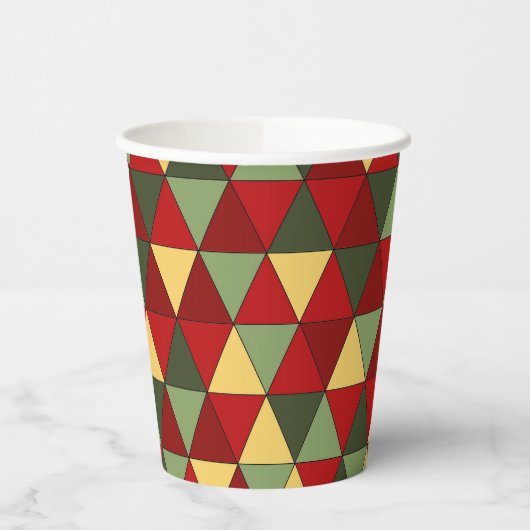 Ugg Weihnachts-Pullover Thema Dreiecke Papier Bech Pappbecher (Links)