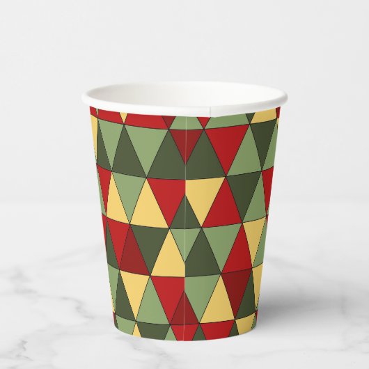 Ugg Weihnachts-Pullover Thema Dreiecke Papier Bech Pappbecher (Rechts)