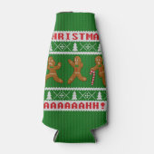 Ugg Weihnachts Sweater Scared Gingerbreadmen Grün Flaschenkühler (Vorderseite)