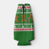 Ugg Weihnachts Sweater Scared Gingerbreadmen Grün Flaschenkühler (Rückseite)