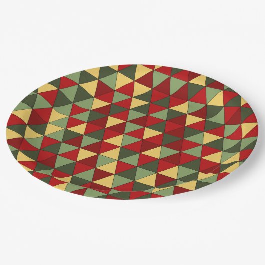 Ugg Weihnachts-Sweater Thema Dreiecke Papier Platt Pappteller (Schrägansicht)