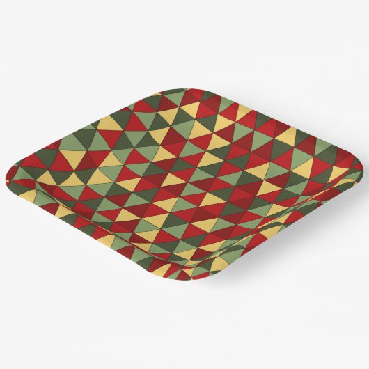 Ugg Weihnachts-Sweater Thema Dreiecke Papier Platt Pappteller (Gewinkelt)