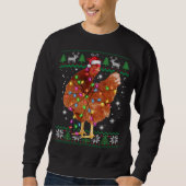 Ugg Weihnachtshähnchen Weihnachtsmannmütze Lights Sweatshirt (Vorderseite)