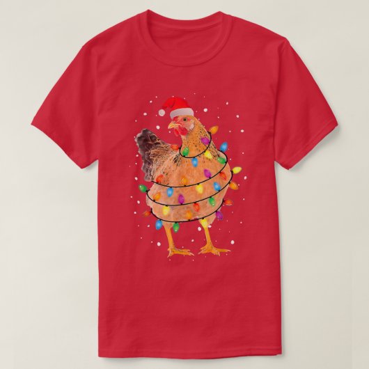 Ugg Weihnachtshähnchen Weihnachtsmannmütze Lights T-Shirt (Design vorne)