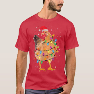 Ugg Weihnachtshähnchen Weihnachtsmannmütze Lights  T-Shirt