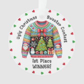 Ugge Christmas Sweater 1. Platz Gewinner Preis Ornament (Vorderseite)
