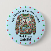 Ugge Christmas Sweater 3. Platz Gewinner Preis Button (Vorderseite)