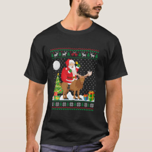 Ugge Christmas Sweater Design Funny Santa Riding m T-Shirt