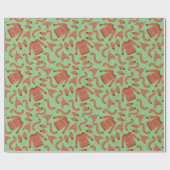 Ugge Christmas Sweater Hat Scarf Red White Geschenkpapier (Flach)