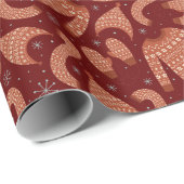 Ugge Christmas Sweater Hat Scarf Red White Geschenkpapier (Rolleneckpunkt)