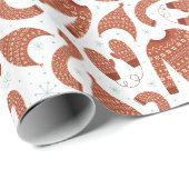 Ugge Christmas Sweater Hat Scarf Red White Geschenkpapier (Rolleneckpunkt)