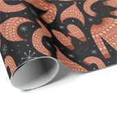 Ugge Christmas Sweater Hat Scarf Red White Geschenkpapier (Rolleneckpunkt)