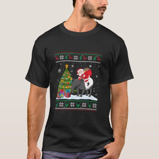Ugge Christmas Sweater Party Santa Claus Reiten Ta T-Shirt (Vorderseite)