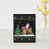 Ugge Christmas Tree Lights Santa Riding Brussels G Karte (Gelbe Blume)