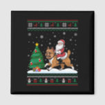 Ugge Christmas Tree Lights Santa Riding Brussels G Magnet<br><div class="desc">Ugly Christmas Tree Lights Santa Riding Brussels Griffon Dog</div>