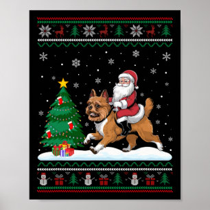 Ugge Christmas Tree Lights Santa Riding Brussels G Poster